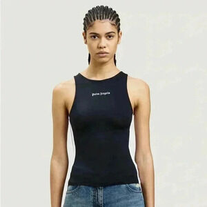 NWT Palm Angels TRAINING TRACK TANK TOP Black White S